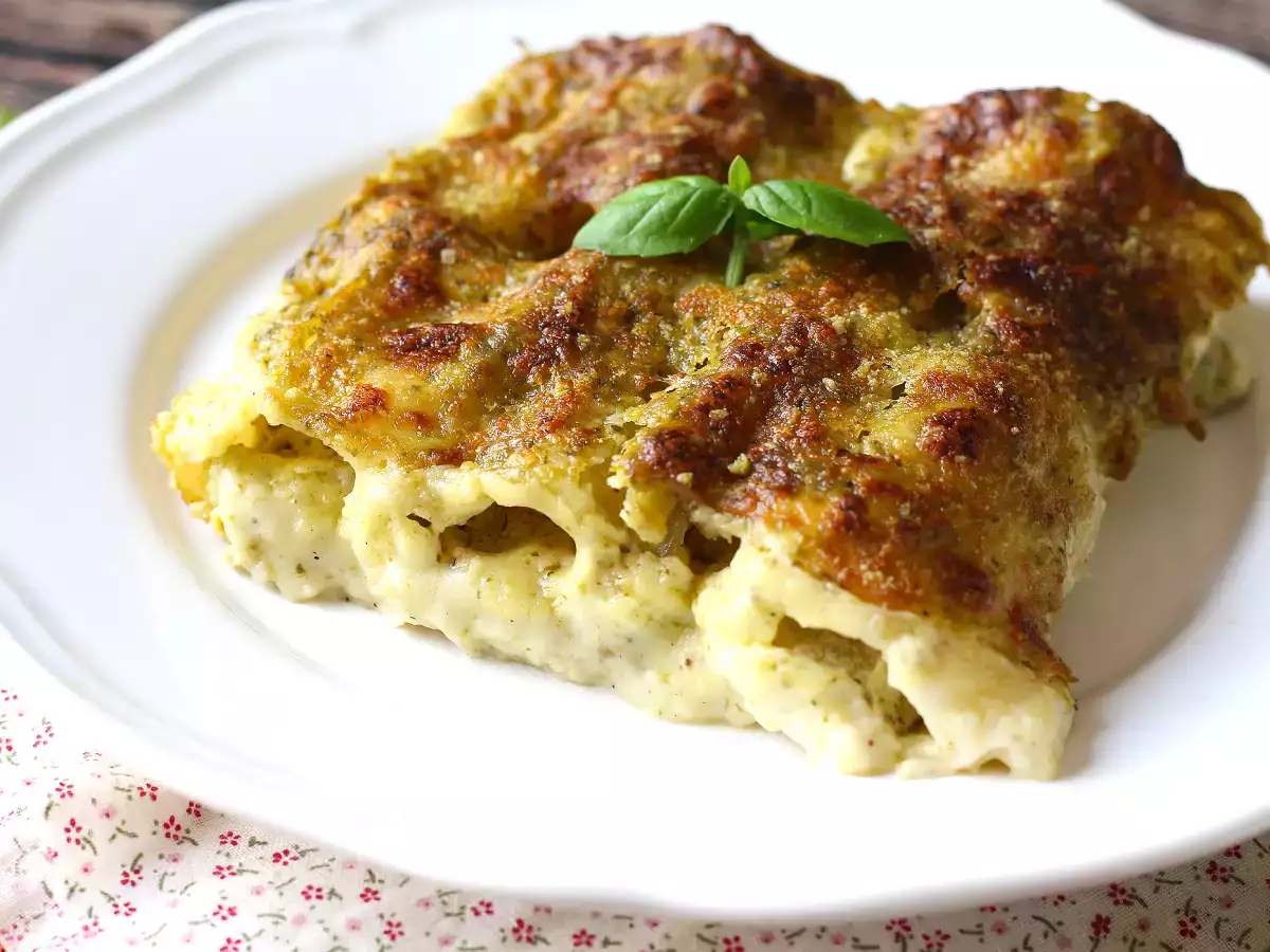 Krémes pesto cannelloni au gratin: az egyszerű és ízletes recept - fotó 6