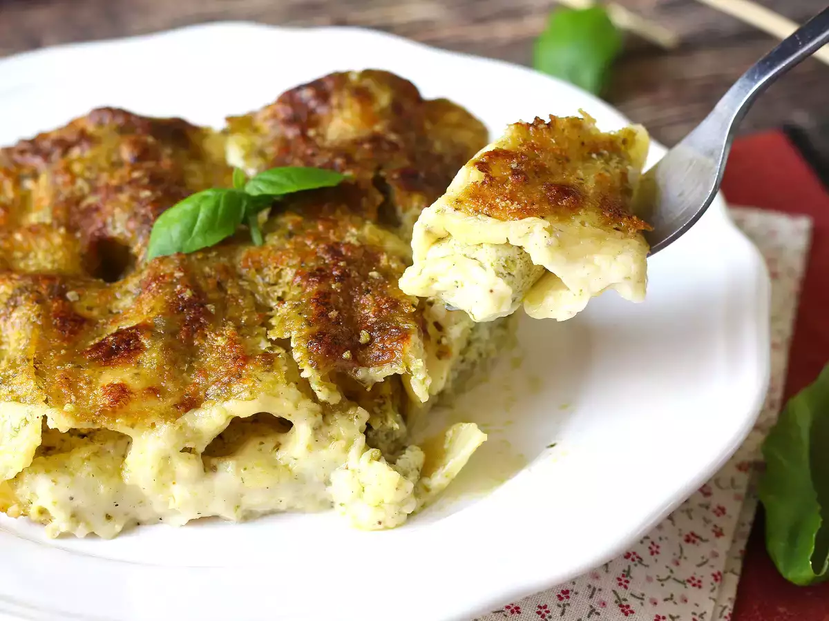 Krémes pesto cannelloni au gratin: az egyszerű és ízletes recept - fotó 7