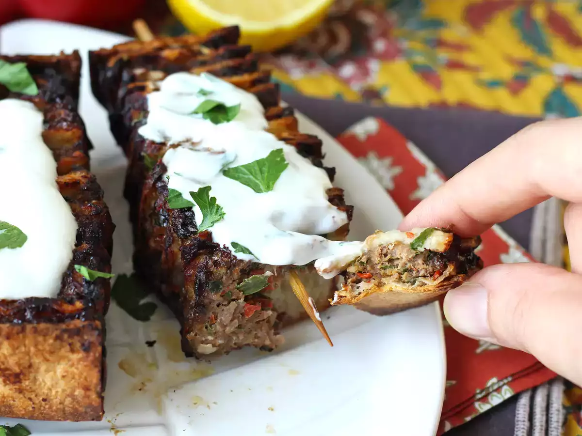 Lavash kebabnyársak tortillával, könnyen elkészíthető airfryerben! - fotó 3