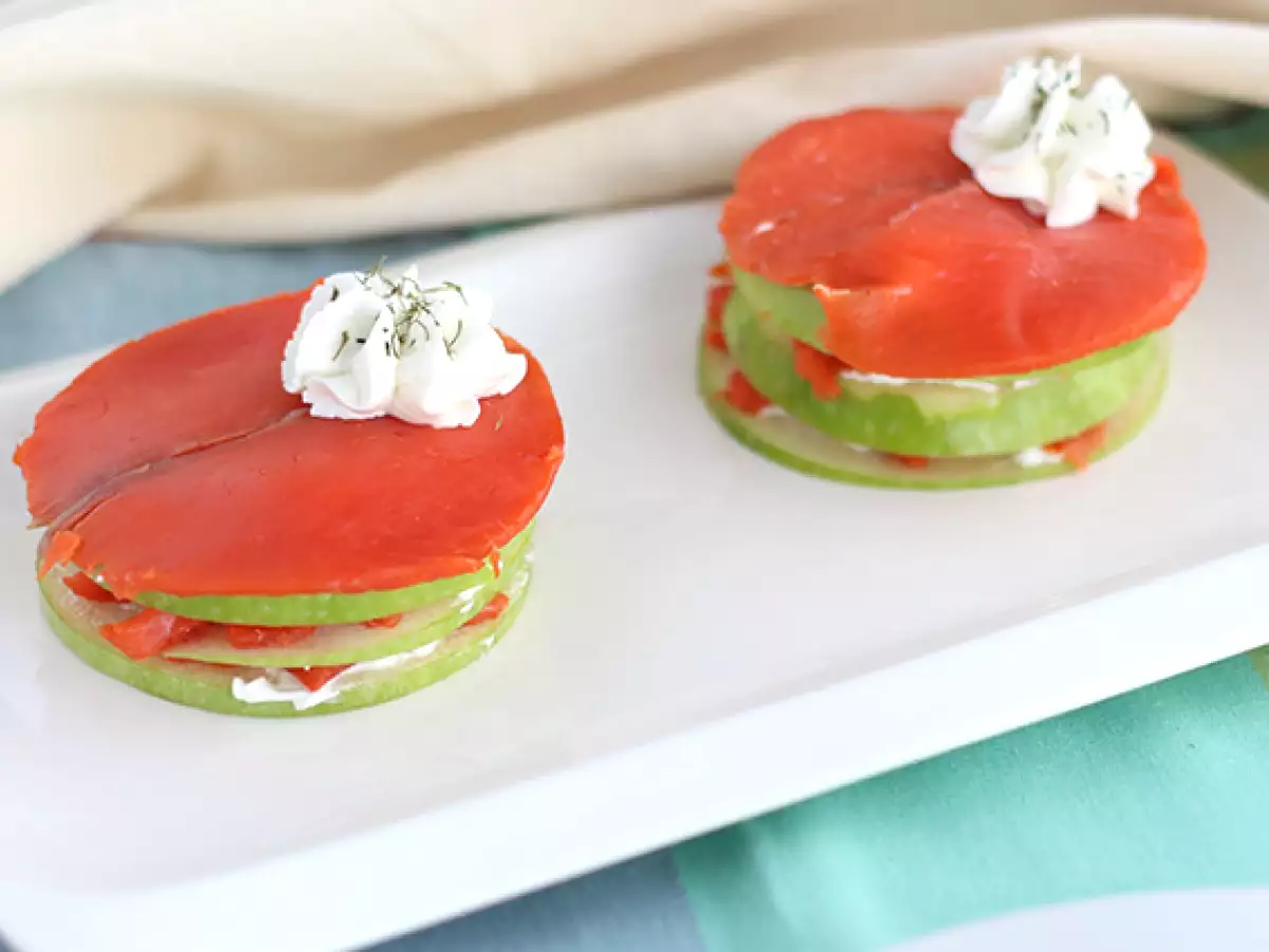 Lazac mille feuille zöld almával - fotó 3