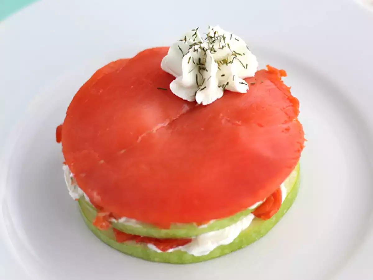 Lazac mille feuille zöld almával - fotó 4