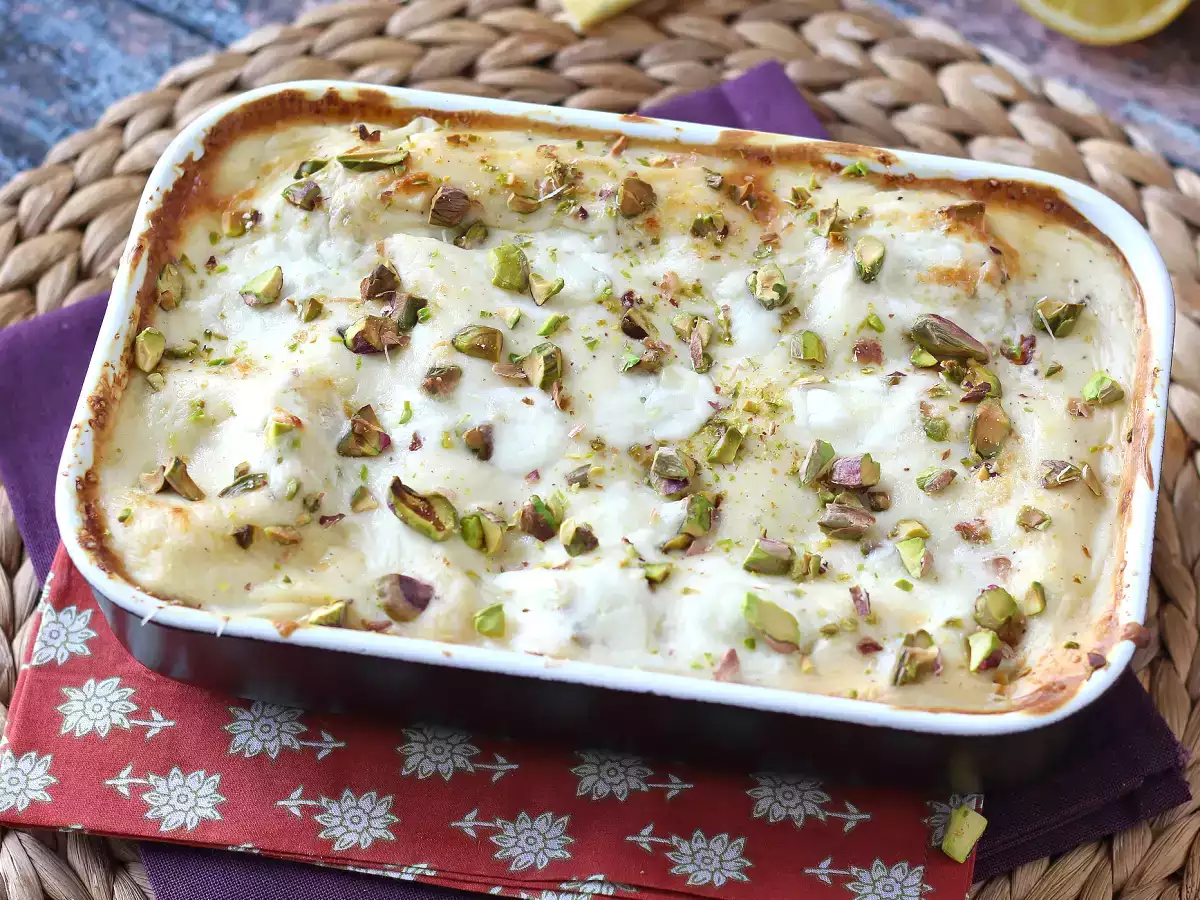 Lazacos lasagne burratával és krémes, ropogós pisztáciával - fotó 7