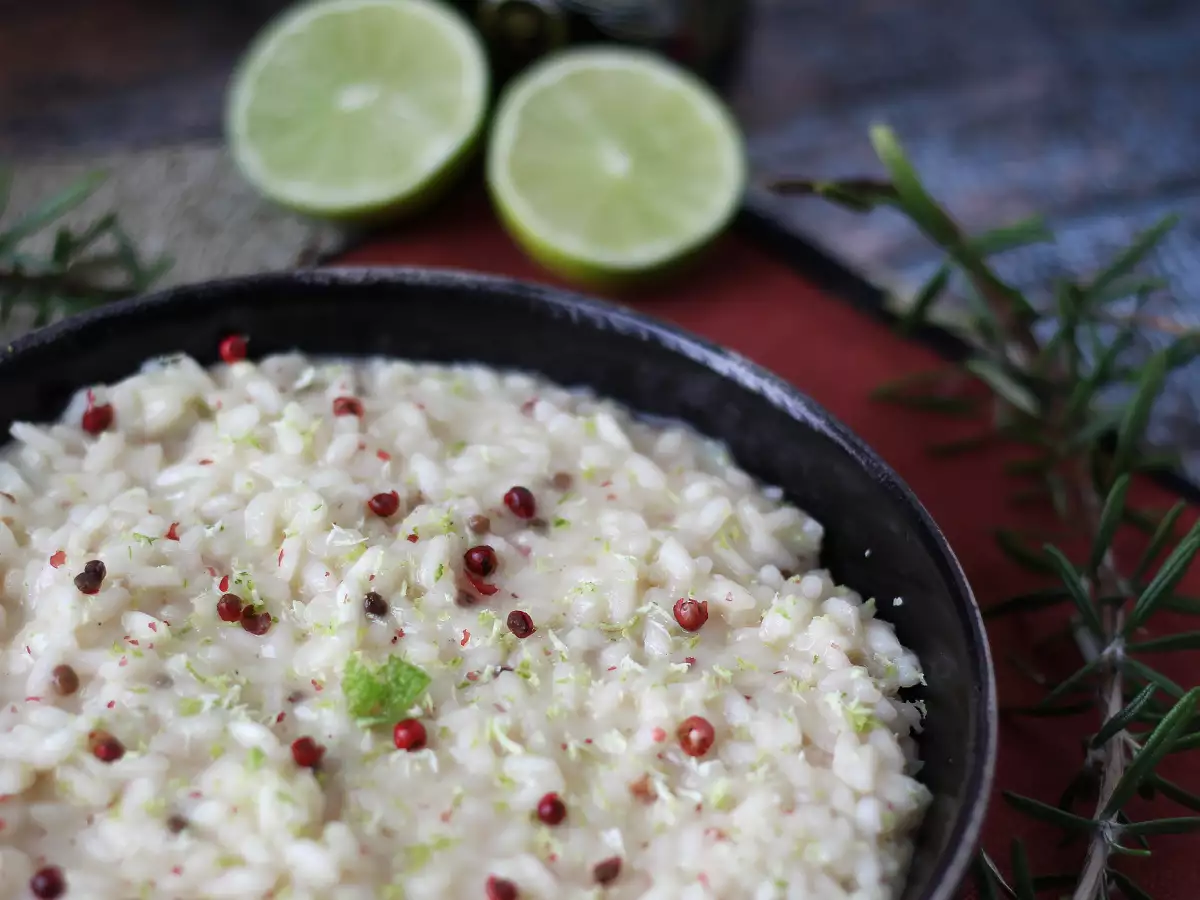 Lime és rózsaszín paprika rizottó: elegáns vegetáriánus recept különleges vacsorákhoz - fotó 5