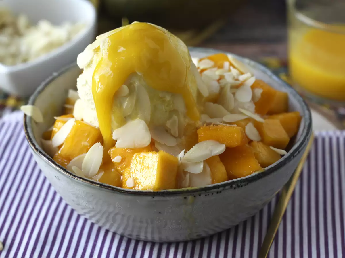 Mangó bingsu, a finom koreai desszert mangóval, amely világszerte népszerű - fotó 2