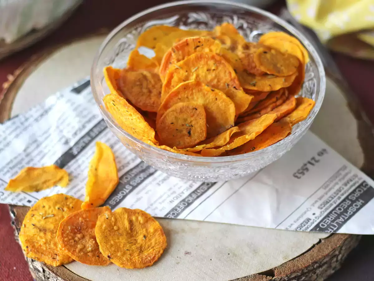 Mikrohullámú édesburgonya chips - fotó 2