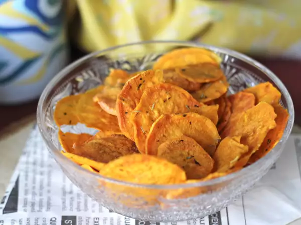 Recept Mikrohullámú édesburgonya chips