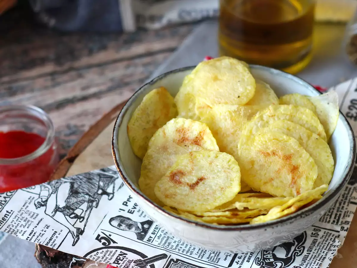 Mikrohullámú sütőben készült burgonya chips - fotó 3