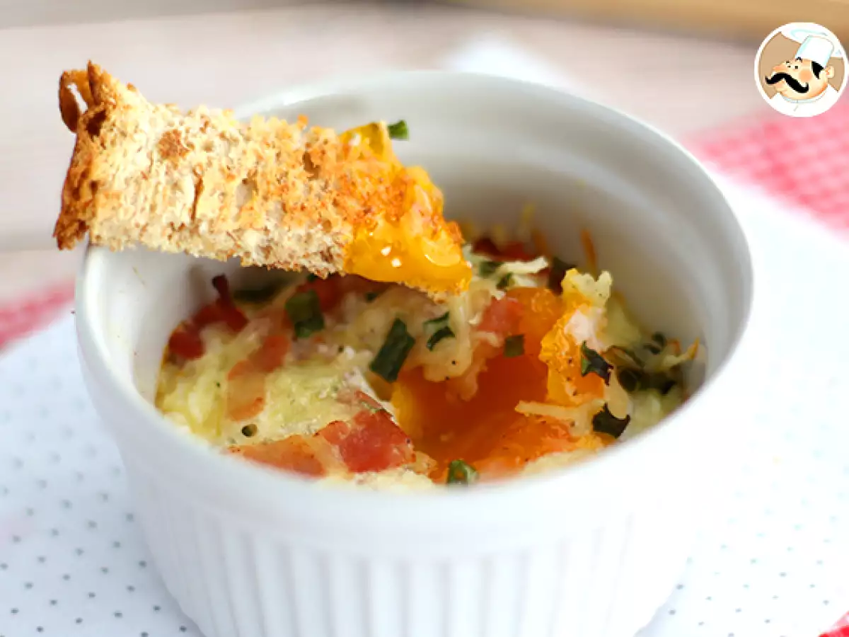 Oeufs cocotte szalonnával és metélőhagymával, gyors recept - fotó 4