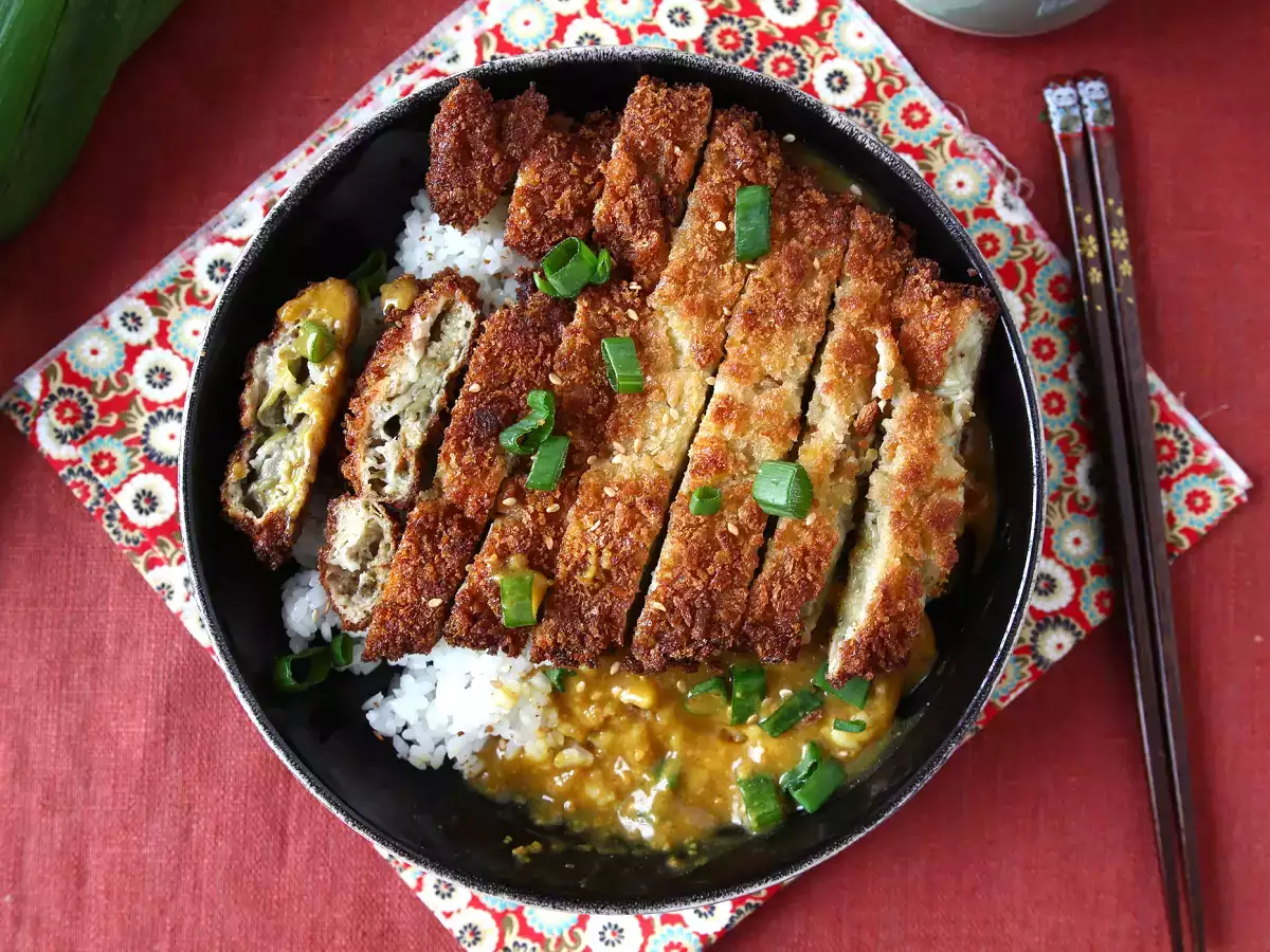 Panírozott padlizsán panko zsemlemorzsával, katsu-stílusú japán curry, de vegetáriánusan - fotó 2