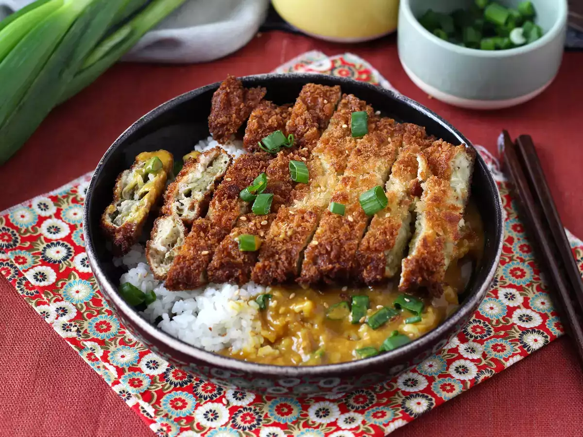 Panírozott padlizsán panko zsemlemorzsával, katsu-stílusú japán curry, de vegetáriánusan - fotó 4