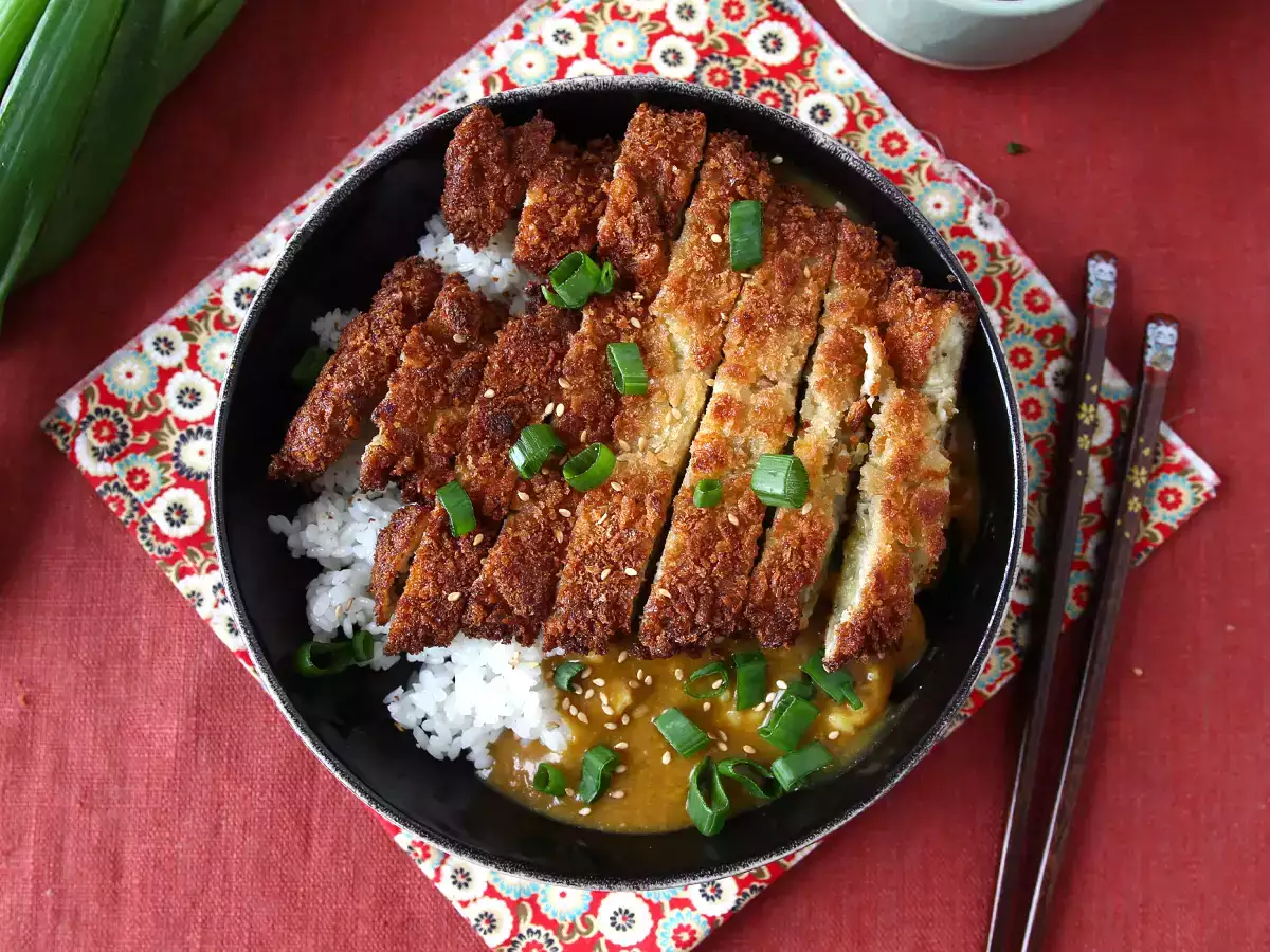 Panírozott padlizsán panko zsemlemorzsával, katsu-stílusú japán curry, de vegetáriánusan - fotó 5