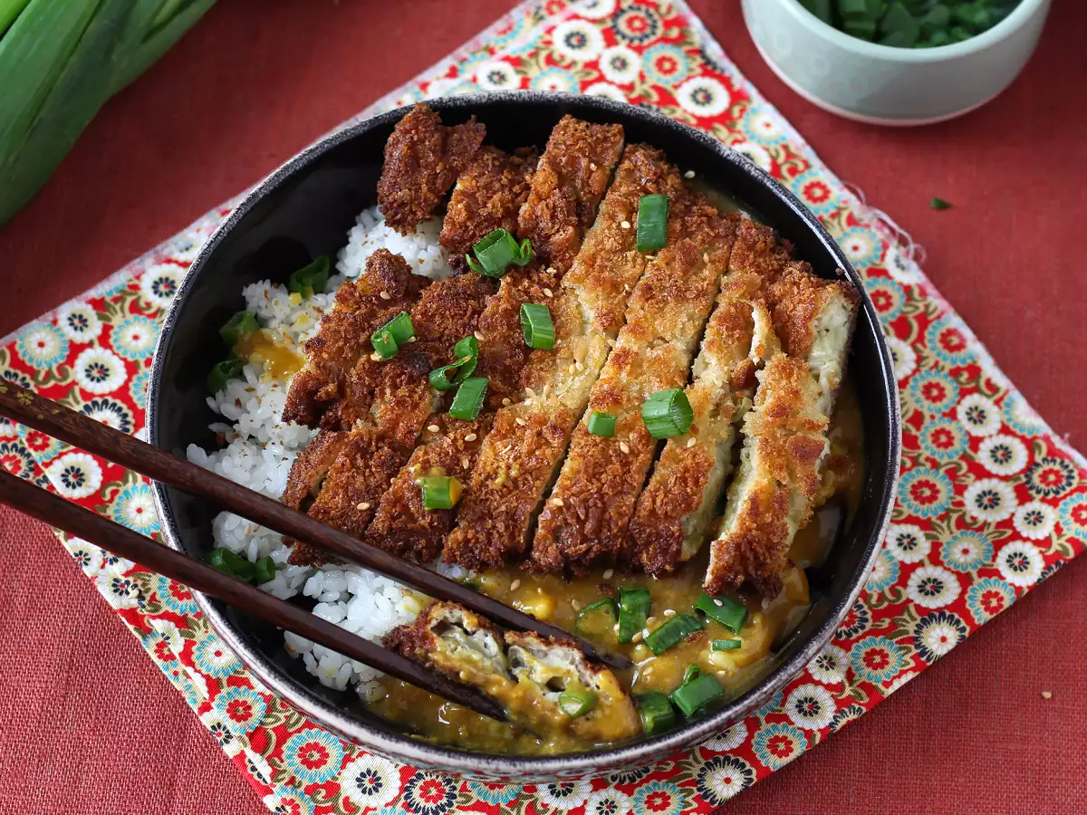 Panírozott padlizsán panko zsemlemorzsával, katsu-stílusú japán curry, de vegetáriánusan - fotó 7