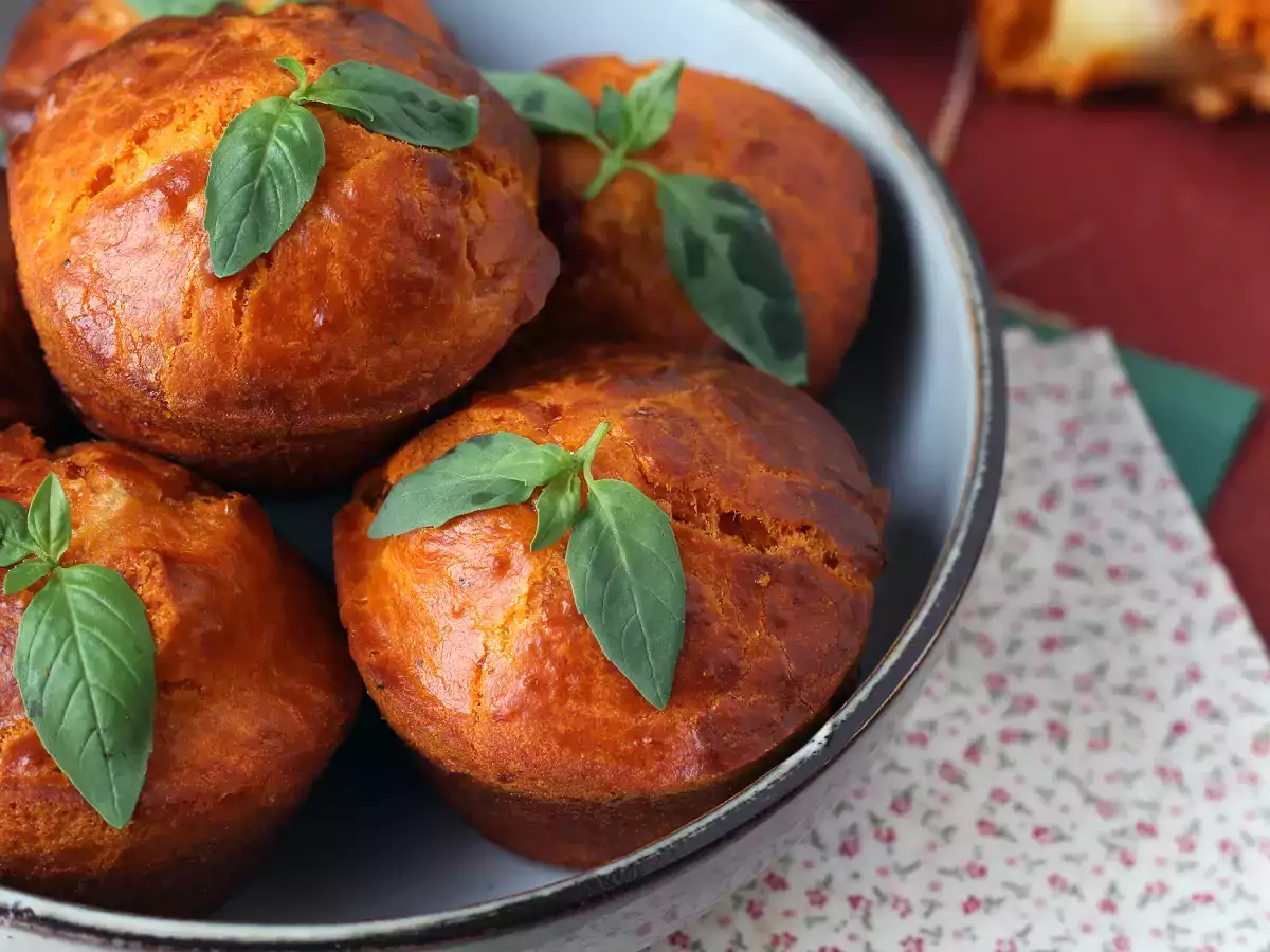 Paradicsomos muffinok olvadó mozzarella szívvel - fotó 3
