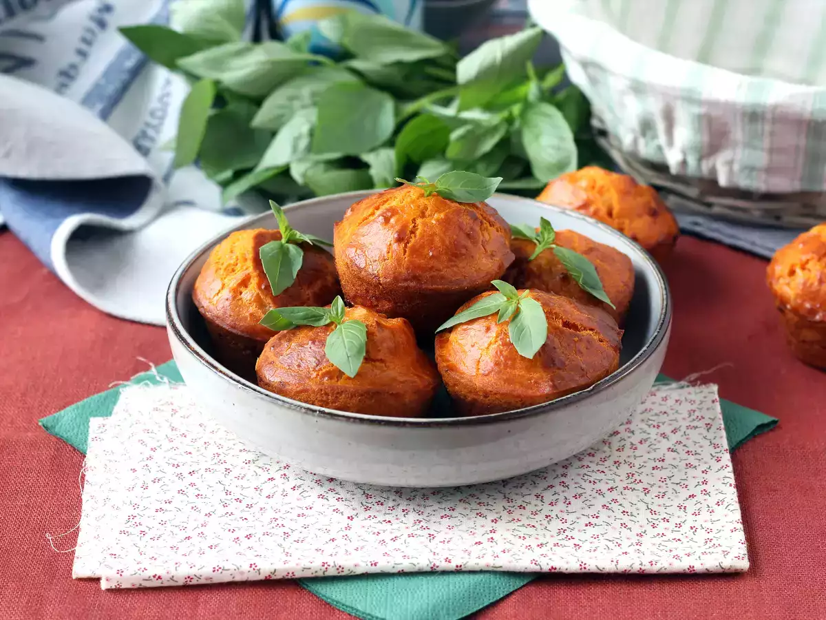 Paradicsomos muffinok olvadó mozzarella szívvel - fotó 6