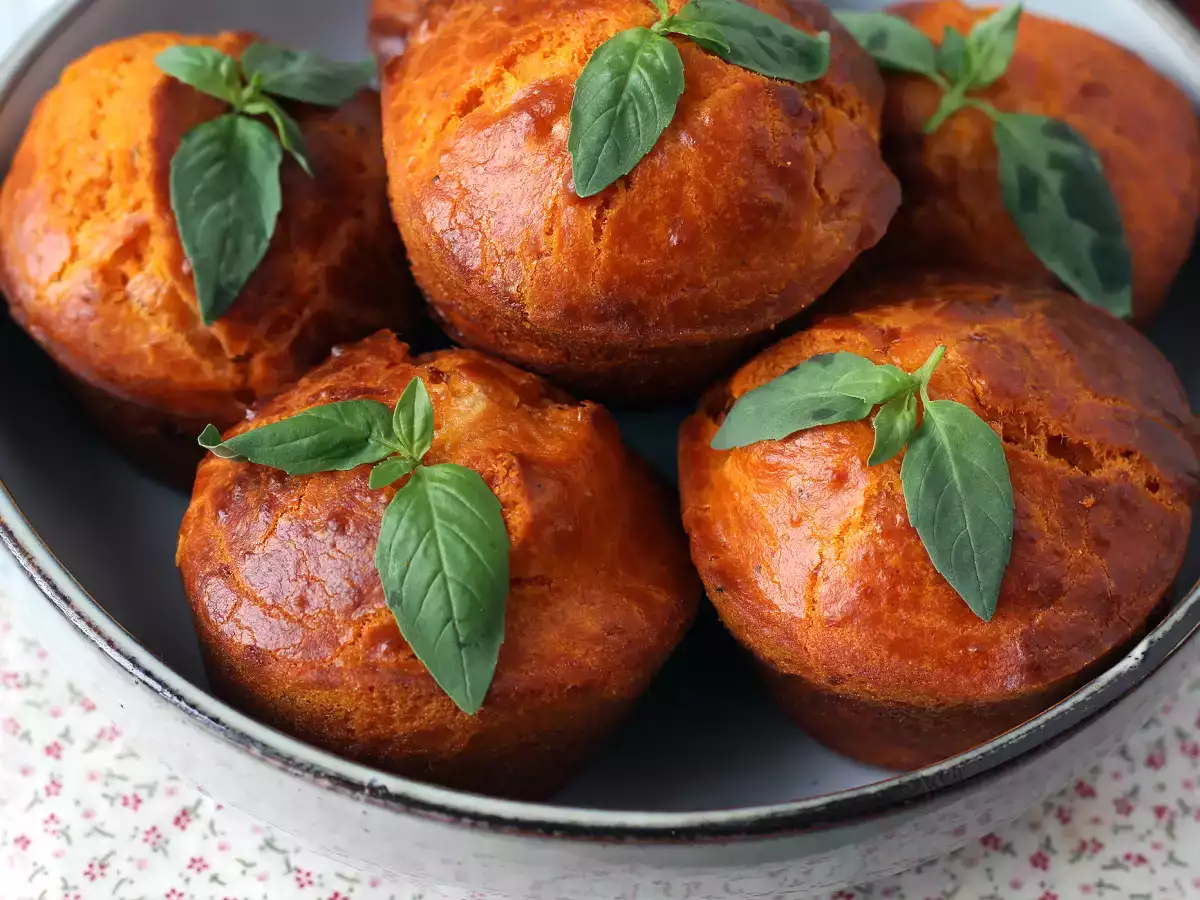 Paradicsomos muffinok olvadó mozzarella szívvel - fotó 8