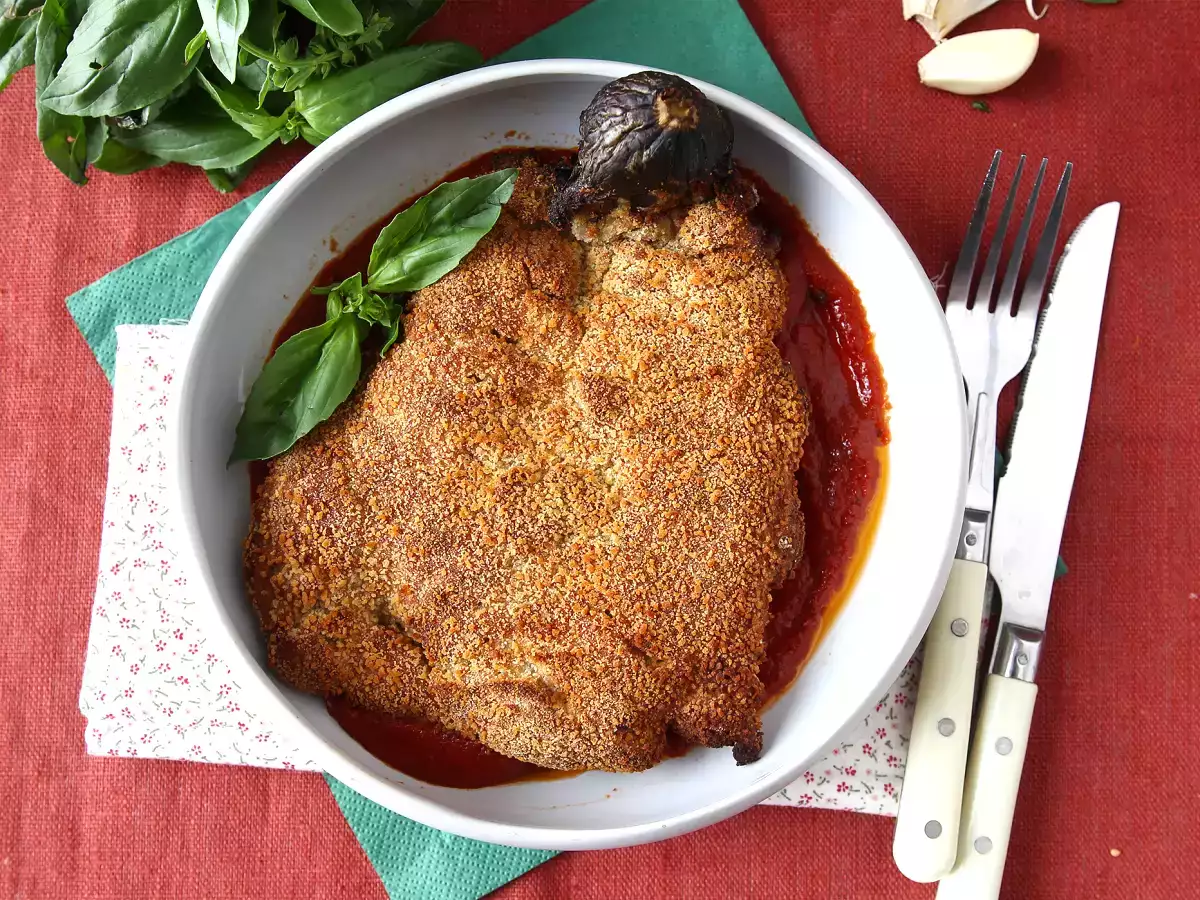 Rántott padlizsán milánói stílusban, de vegetáriánusan - Air Fryer főzés - fotó 2