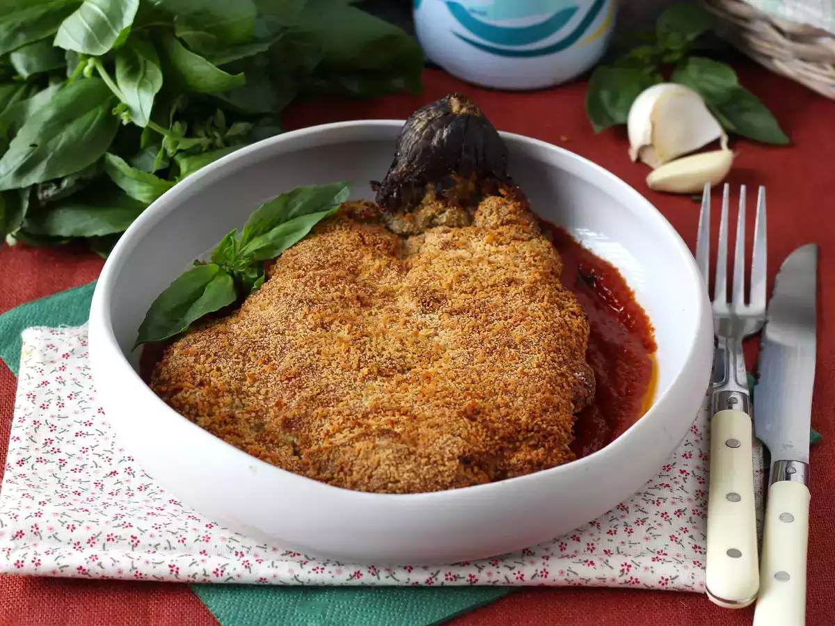 Rántott padlizsán milánói stílusban, de vegetáriánusan - Air Fryer főzés - fotó 3