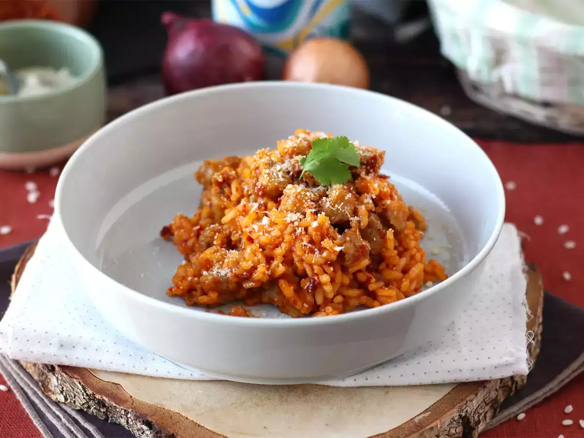 Rizottó 'nduja és kolbász, egy intenzív ízű első fogás - fotó 2