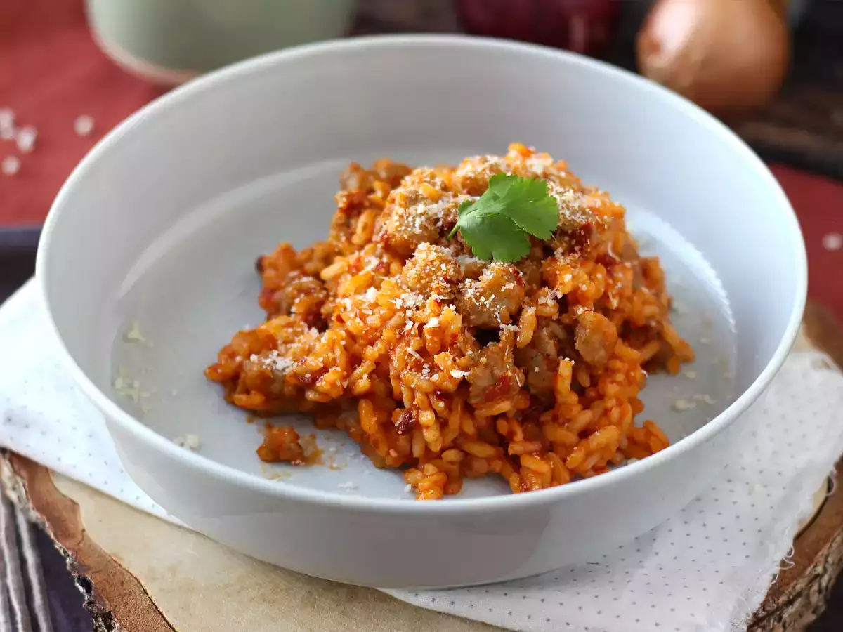 Rizottó 'nduja és kolbász, egy intenzív ízű első fogás - fotó 3