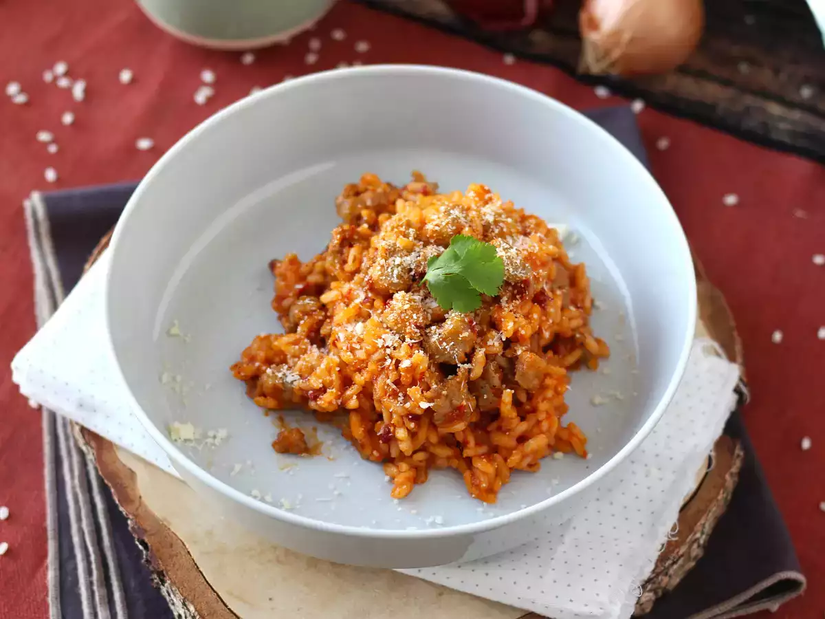 Rizottó 'nduja és kolbász, egy intenzív ízű első fogás - fotó 5