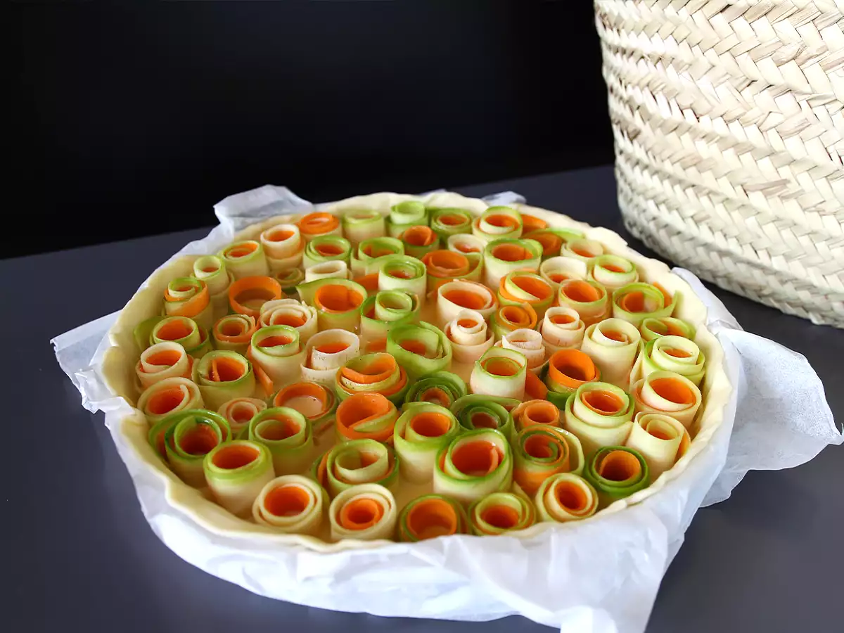 Rózsaszín cukkini és sárgarépa quiche - fotó 3