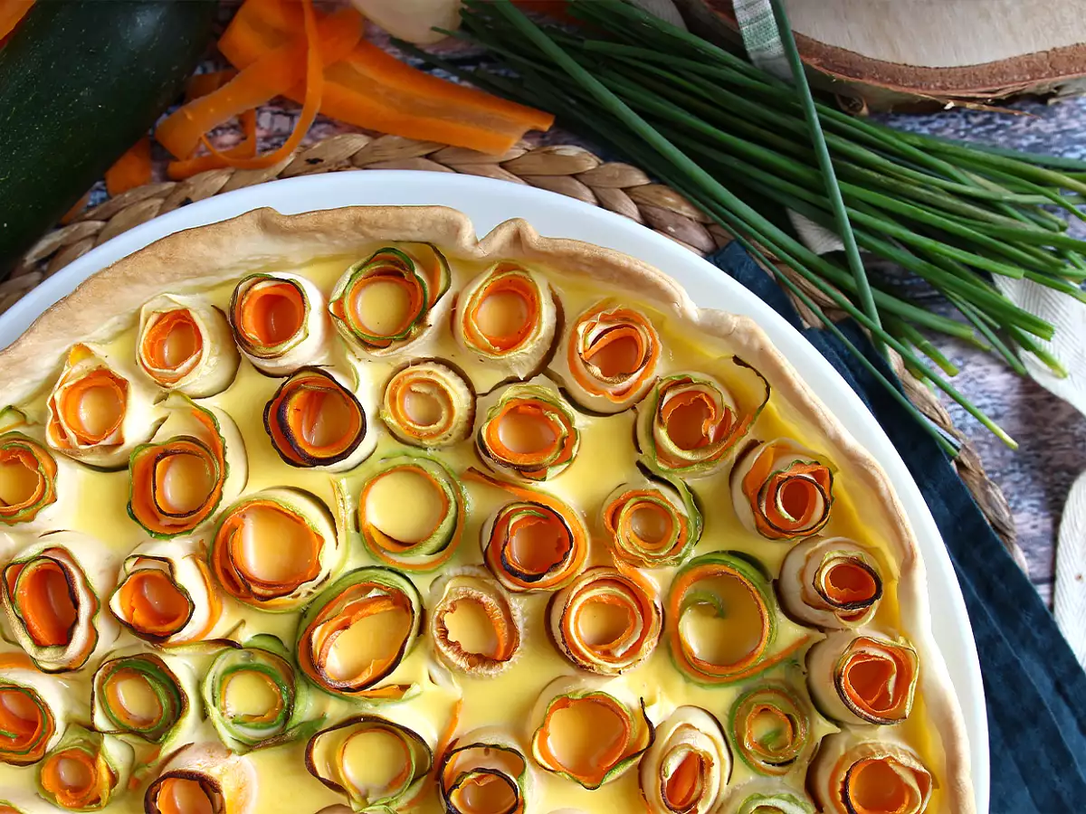 Rózsaszín cukkini és sárgarépa quiche - fotó 5