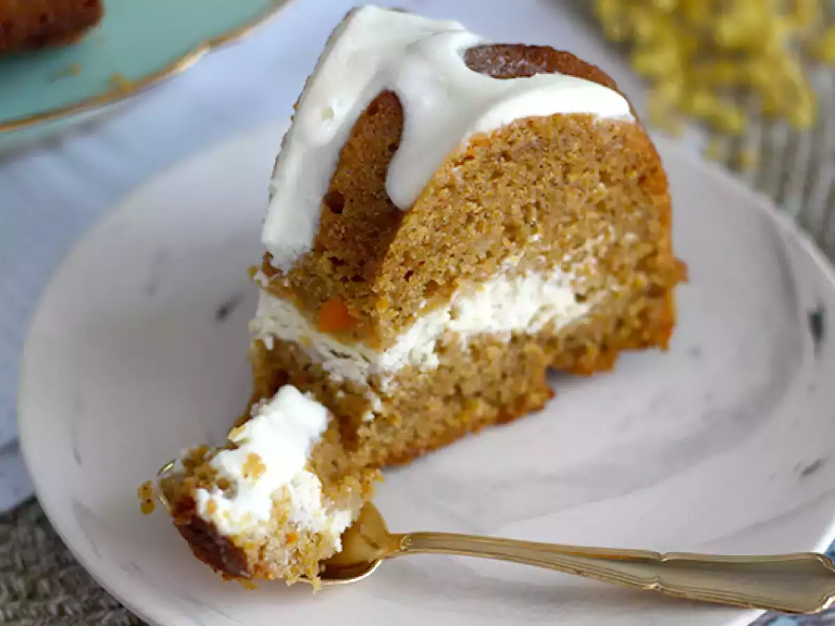 Sárgarépa piskóta sajttorta töltelékkel - fotó 4