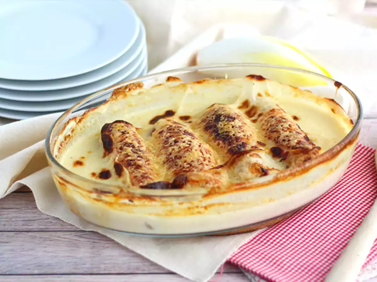 Sonkás endívia gratin - fotó 2