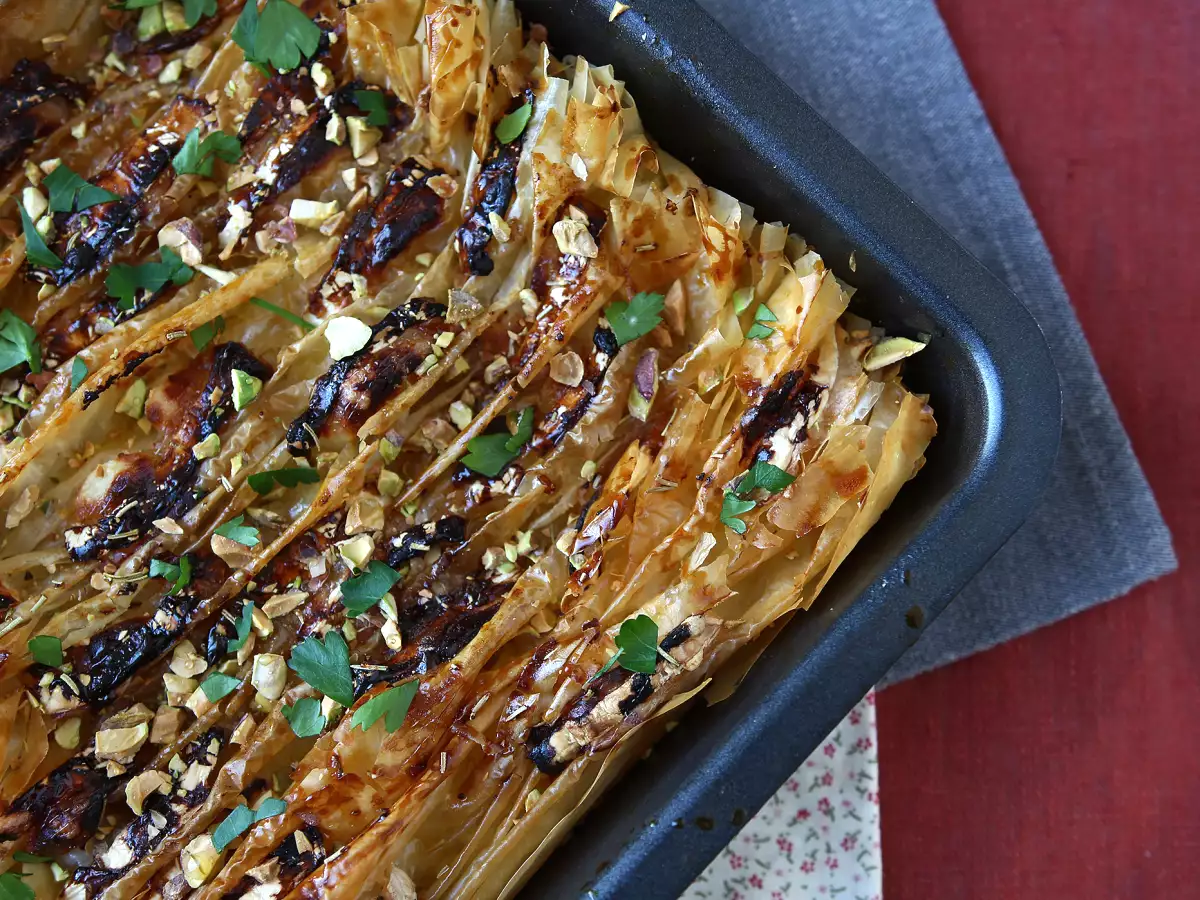 Sós ráncos torta kecskesajttal és mézzel - fotó 3