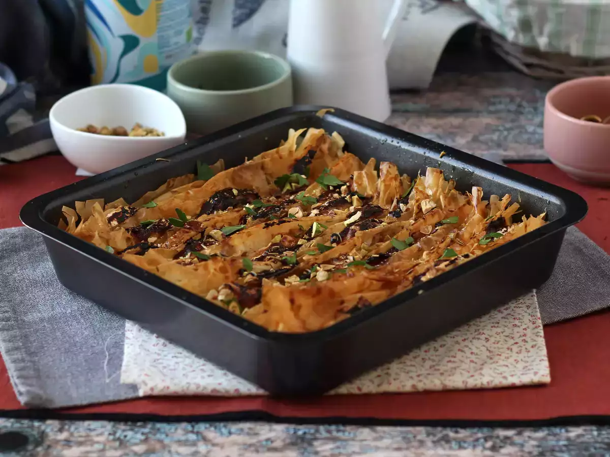 Sós ráncos torta kecskesajttal és mézzel - fotó 5
