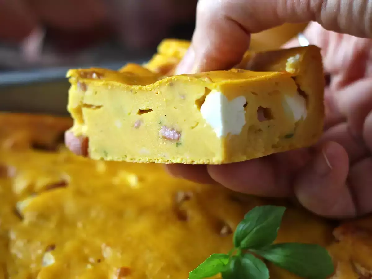 Sós sonkás-fetás brownie sütőtökkel: a tökéletes recept az újrahasznosító leveshez! - fotó 5