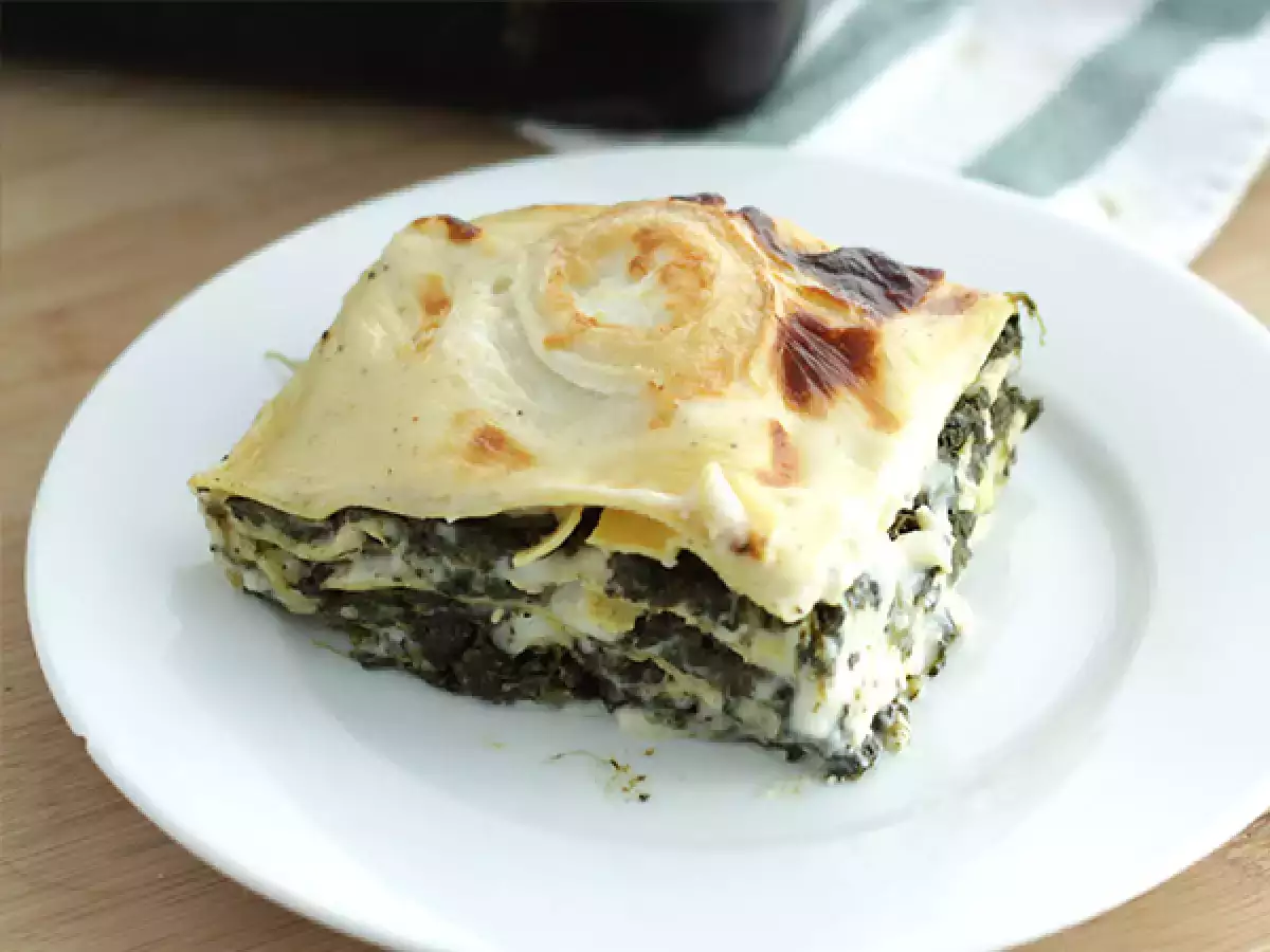 Spenótos és kecskesajtos lasagne - fotó 2