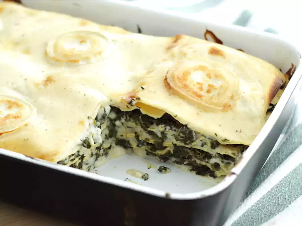 Spenótos és kecskesajtos lasagne - fotó 4