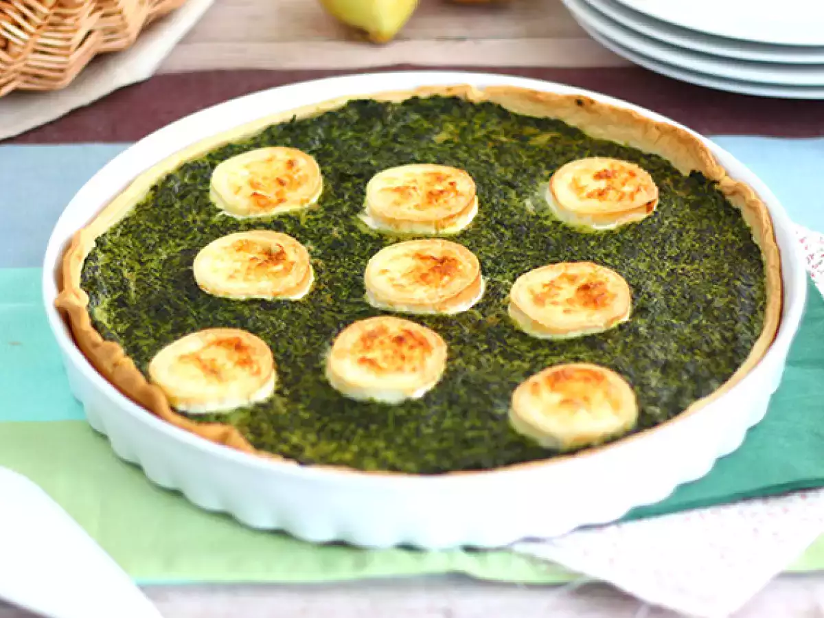 Spenótos és kecskesajtos quiche - fotó 2