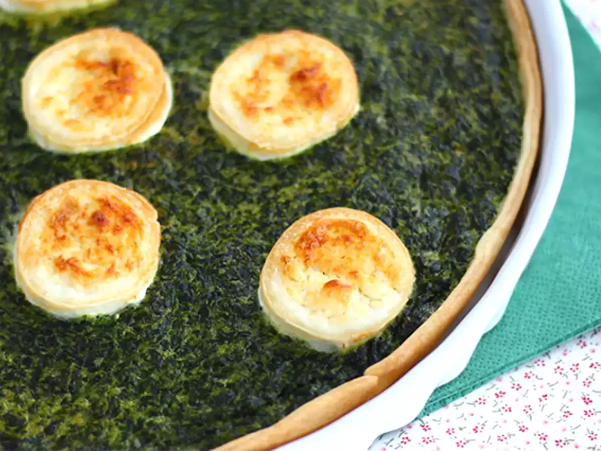 Spenótos és kecskesajtos quiche - fotó 3