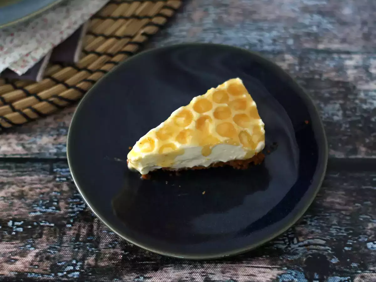 Sütés nélküli citromos-mézes sajttorta (torta díszítő bemutató) - fotó 2
