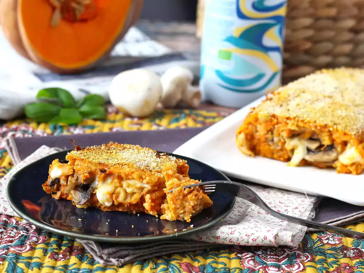 Sütőtök fasírt gombával és zsinóros scamorza sajttal: ízletes és könnyű sütött recept - fotó 5