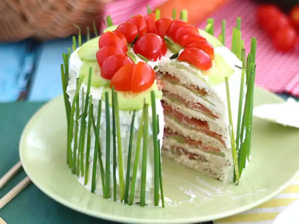 Szendvicstorta, a friss aperitif torta - fotó 2
