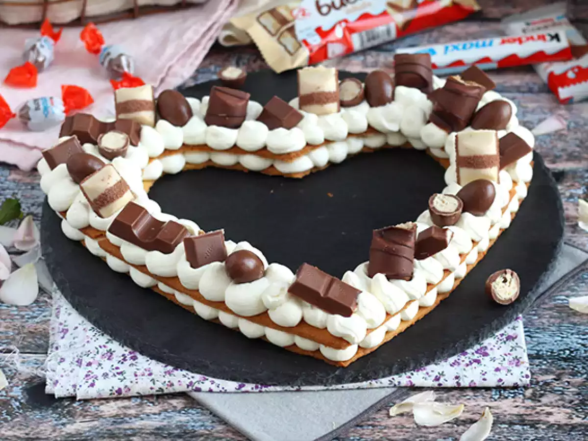 Szív torta au Kinder - Kinder szív torta Valentin-napra - fotó 2
