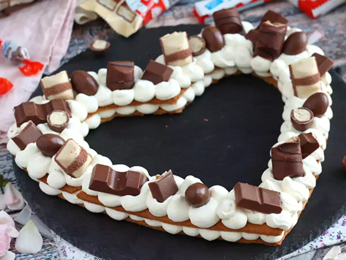 Szív torta au Kinder - Kinder szív torta Valentin-napra - fotó 4