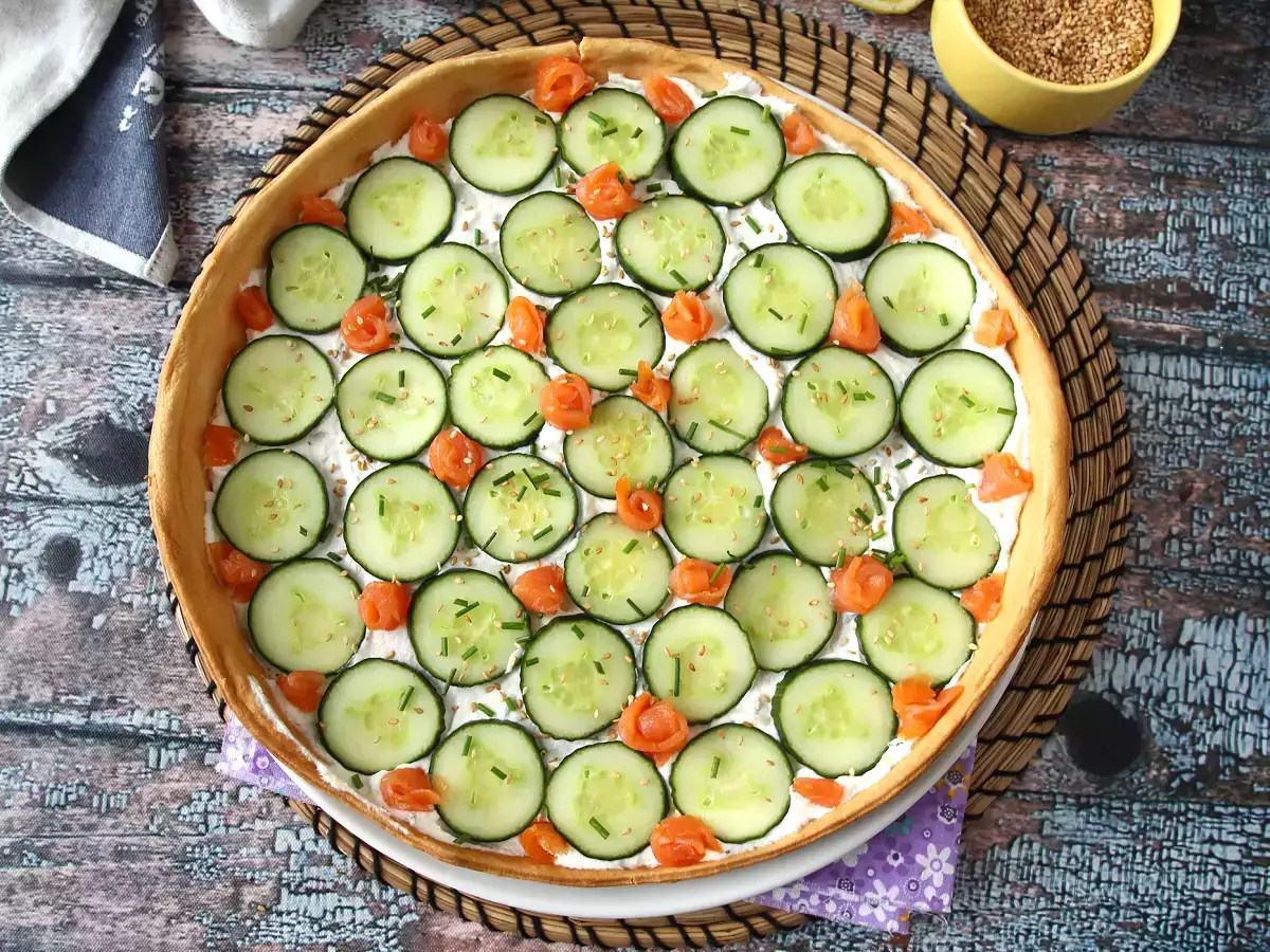 Szuper frissítő nyári torta: ricotta, uborka és füstölt lazac - fotó 4