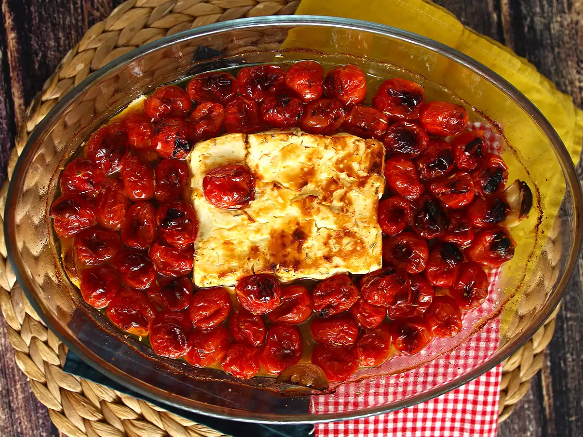 Tagliatelle feta cseresznyeparadicsom - sült feta tészta - fotó 4