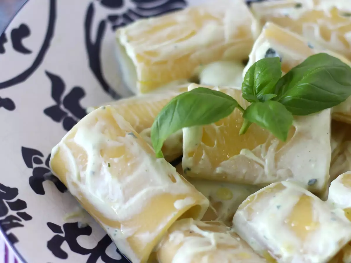 Tészta ricotta krémmel és bazsalikommal - fotó 3