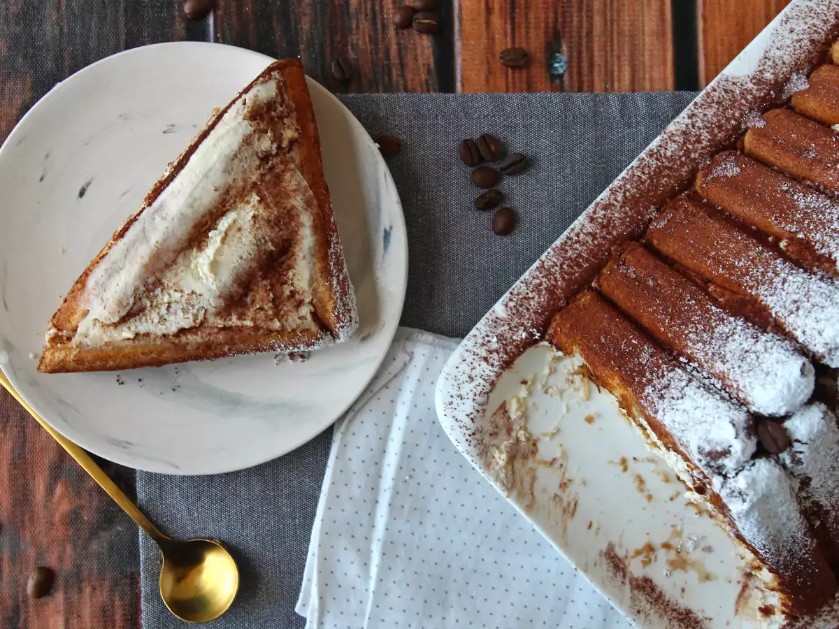 Tiramisu alakú rönk forma nélkül a kávé szerelmeseinek - fotó 4