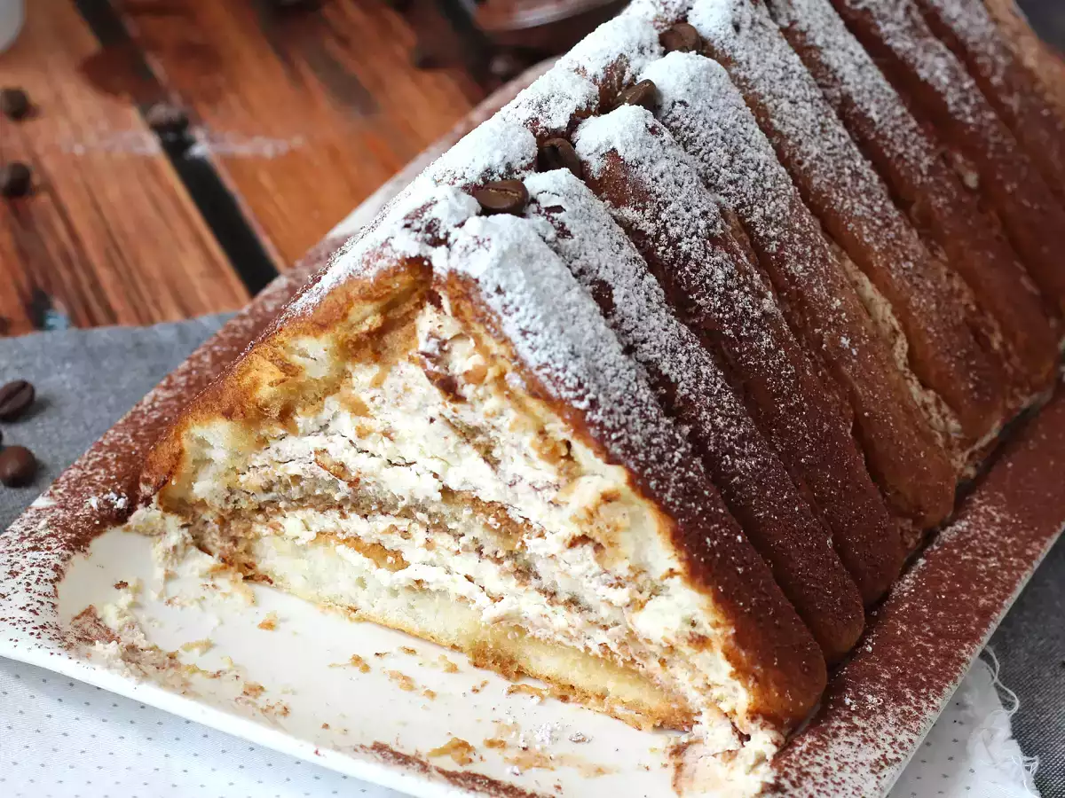 Tiramisu alakú rönk forma nélkül a kávé szerelmeseinek - fotó 5