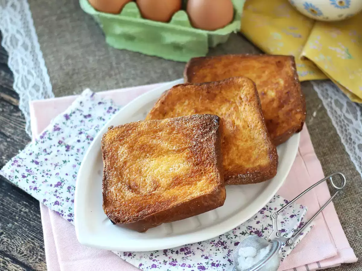 Torrijas légsütőben briós kenyérrel, egy komplikációk nélküli hagyomány - fotó 2