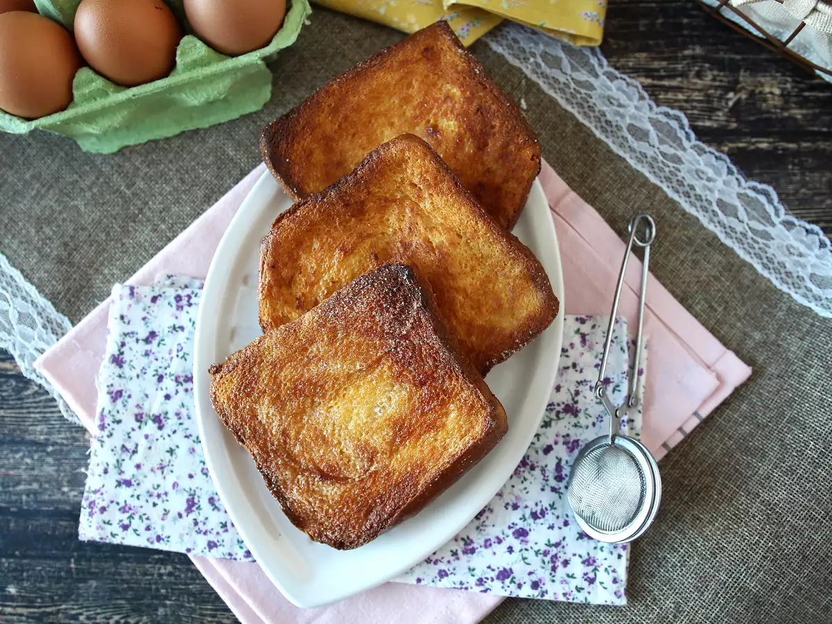 Torrijas légsütőben briós kenyérrel, egy komplikációk nélküli hagyomány - fotó 8