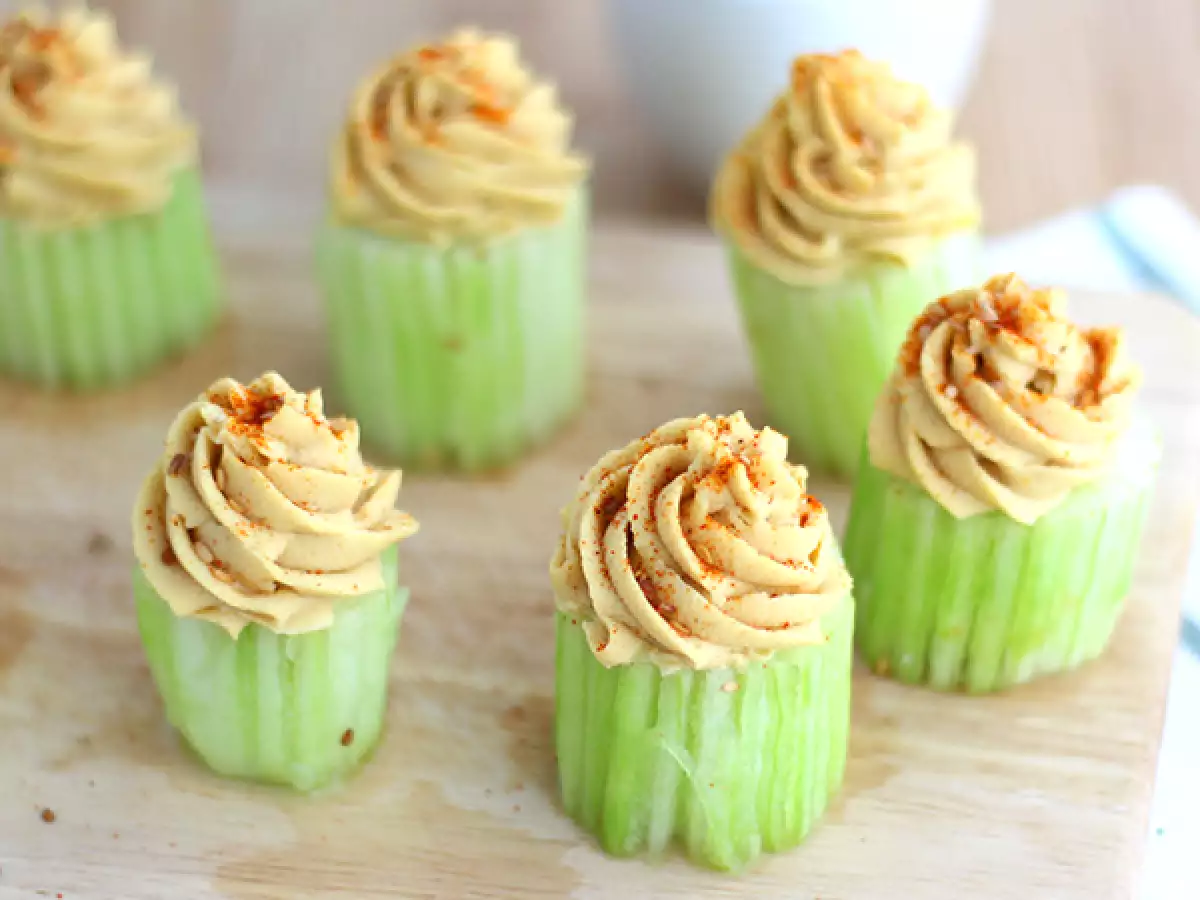 Vegán uborka és humusz cupcakes - fotó 2