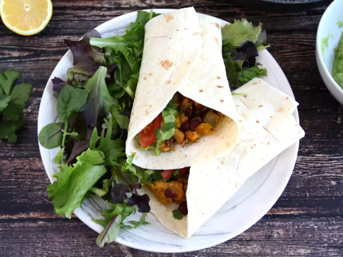 Vegetáriánus fajitas texturált szójafehérjével - fotó 3