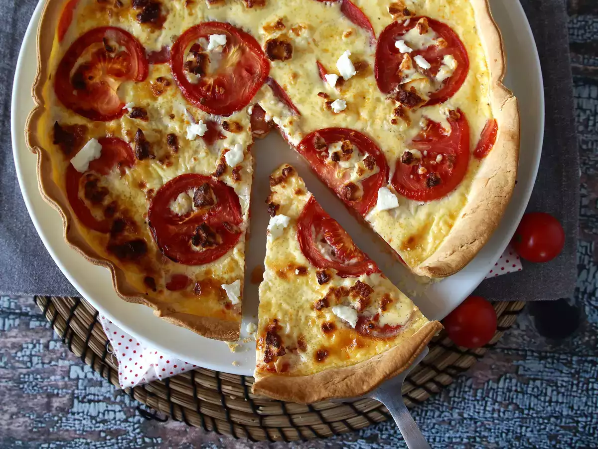 Vegetáriánus paradicsomos-feta quiche, tökéletes piknikre! - fotó 2
